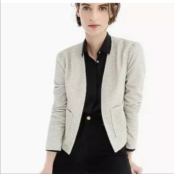 J. Crew 365 boucle blazer jacket open front size large - Picture 1 of 5